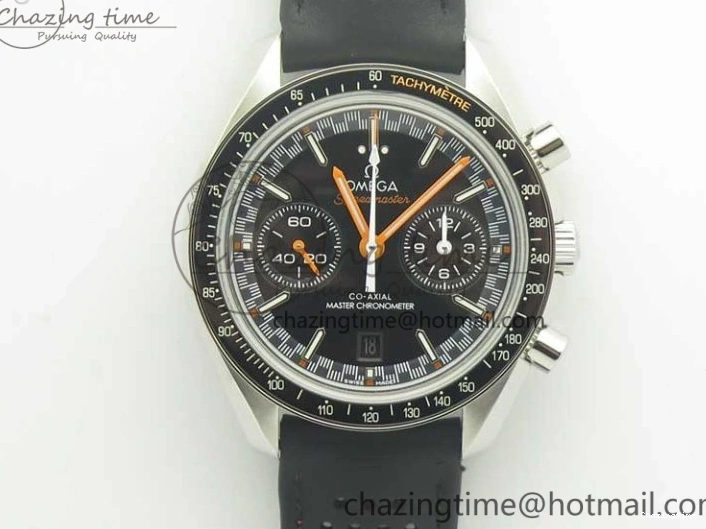 1224 Racing Master Chronometer OMF 1:1 Best Edition Black Dial Orange Hand on Black Leather Strap A Contemporary 7999